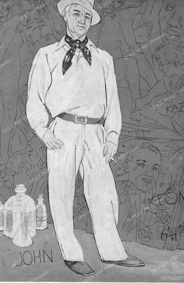 John Kelly エッチング画 Old Fisherman Kona Evolution of Technique — John & Kate Kelly Estate Collection